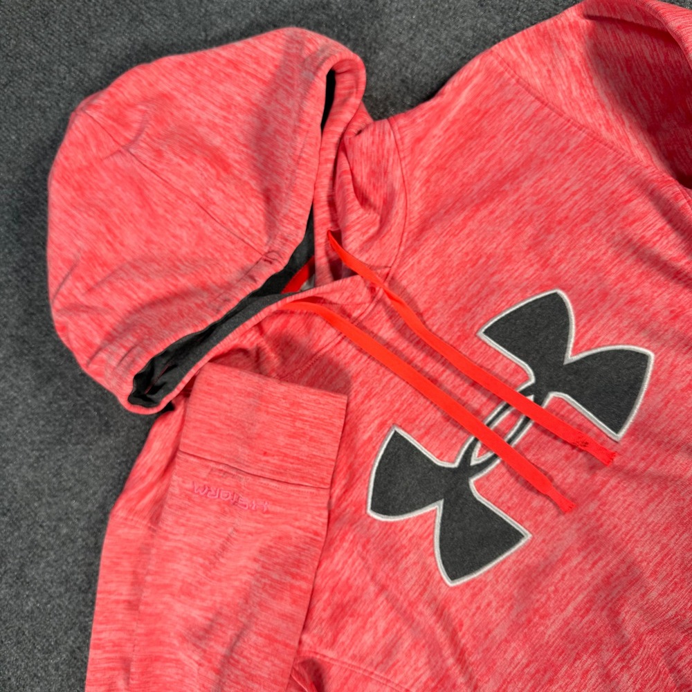 Under Armour Storm Hoodie Womens Pink Heather Pullover Sweatshirt Logo #4302